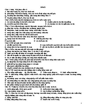 Đề thi thử THPT Quốc gia môn Địa lý - Đề số 1